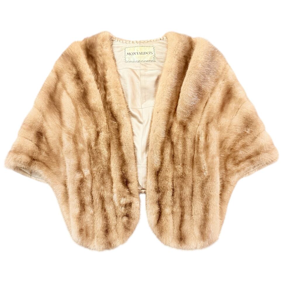 Montaldo’s women’s vintage fur shawl, mink